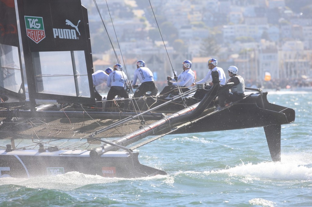 Oracle Spithill - America&rsquo;s Cup World Series San Francisco 2012 October, Final Race Day photo copyright ACEA - Photo Gilles Martin-Raget http://photo.americascup.com/ taken at  and featuring the  class