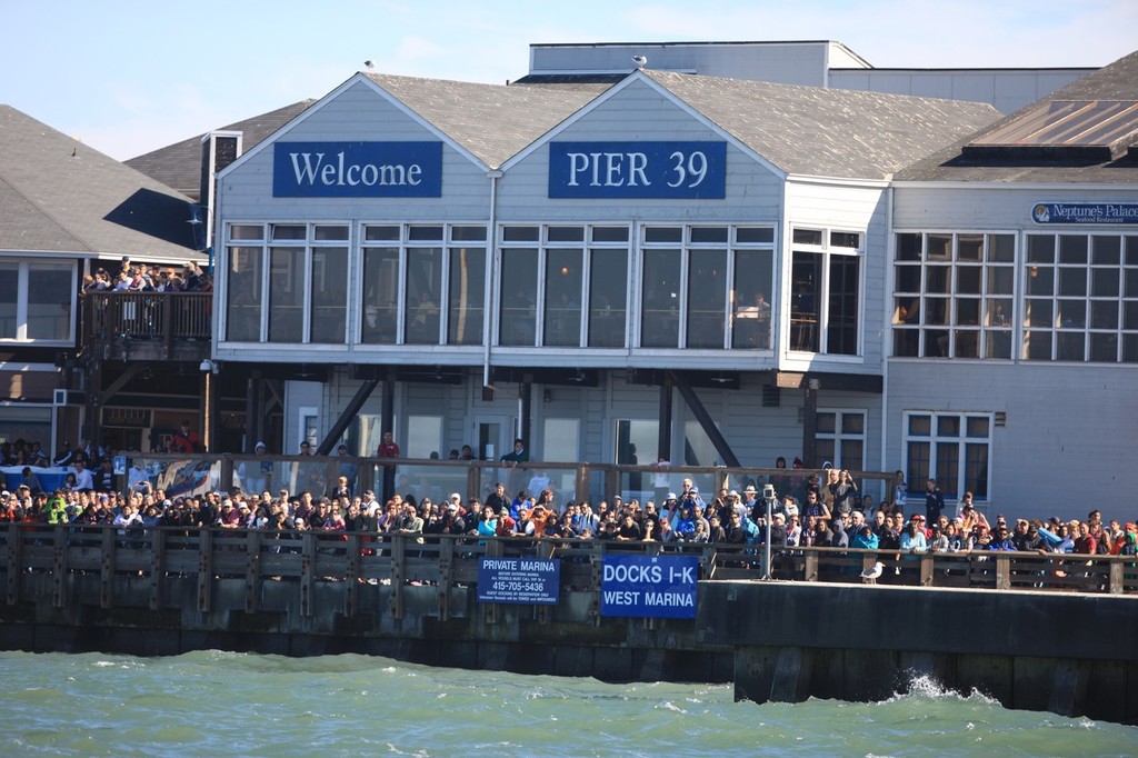 Big crowds for Fleet Week stayed to see the ACWS - America&rsquo;s Cup World Series San Francisco 2012 October, Final Race Day photo copyright ACEA - Photo Gilles Martin-Raget http://photo.americascup.com/ taken at  and featuring the  class