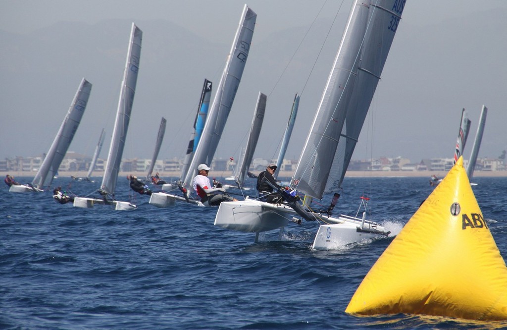 Easy Tiger Racing (AUS325) Rod Waterhouse and Chris Way win finals race four - 2012 Globaltech F18 World Championship photo copyright Rich Roberts taken at  and featuring the  class