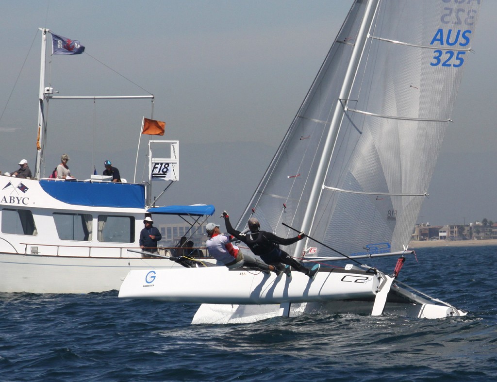 Easy Tiger Racing (AUS325) Rod Waterhouse and Chris Way  - 2012 Globaltech F18 World Championship photo copyright Rich Roberts taken at  and featuring the  class