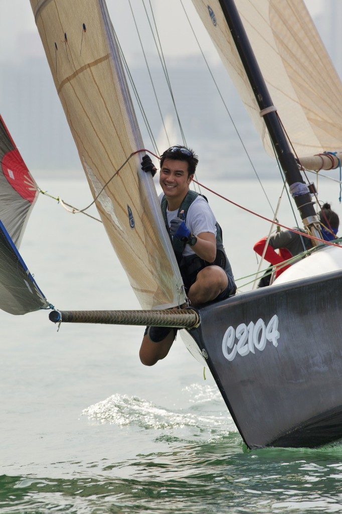 RHKYC Autumn Regatta 2012 - race 1 - keeping the weight off the stern - Black Magic ©  RHKYC/Guy Nowell http://www.guynowell.com/