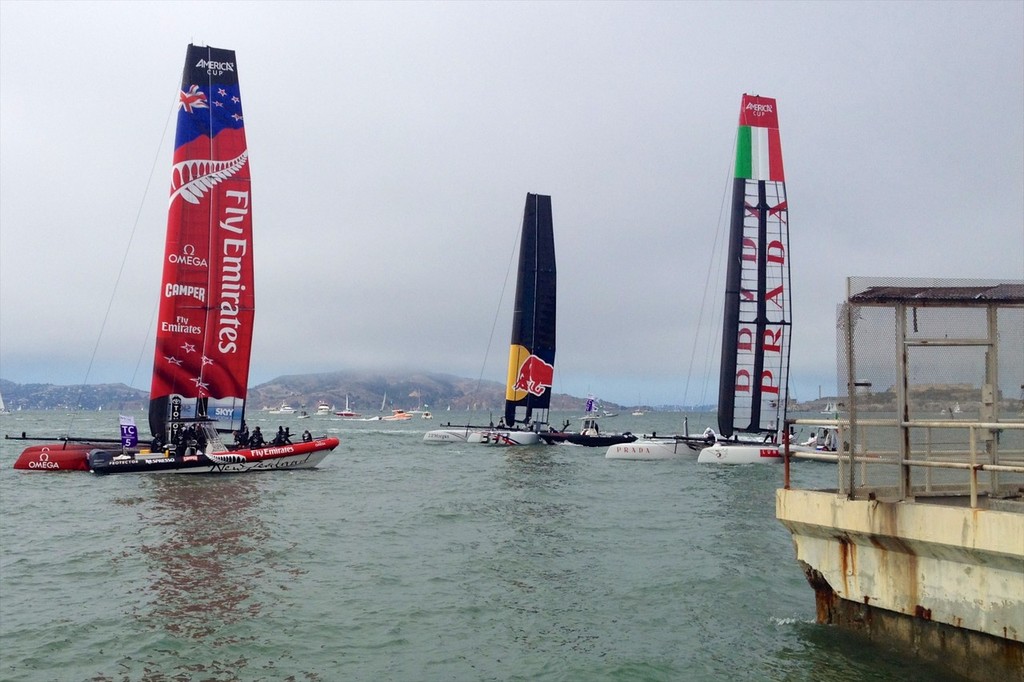 When racing on courses close to shore, with current, the tactics are different for catamarans than monohulls photo copyright Alice Gladwell taken at  and featuring the  class