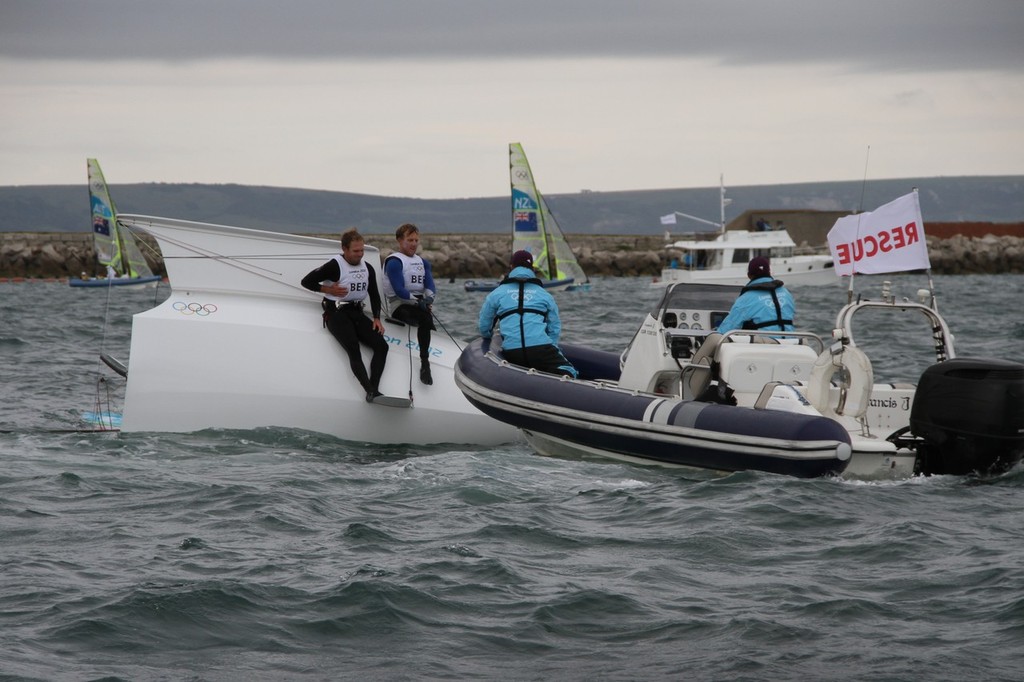 August 1, 2012 - Weymouth, England - 49er crew Jesse and Alexander Kirkland (BER) © Richard Gladwell www.photosport.co.nz