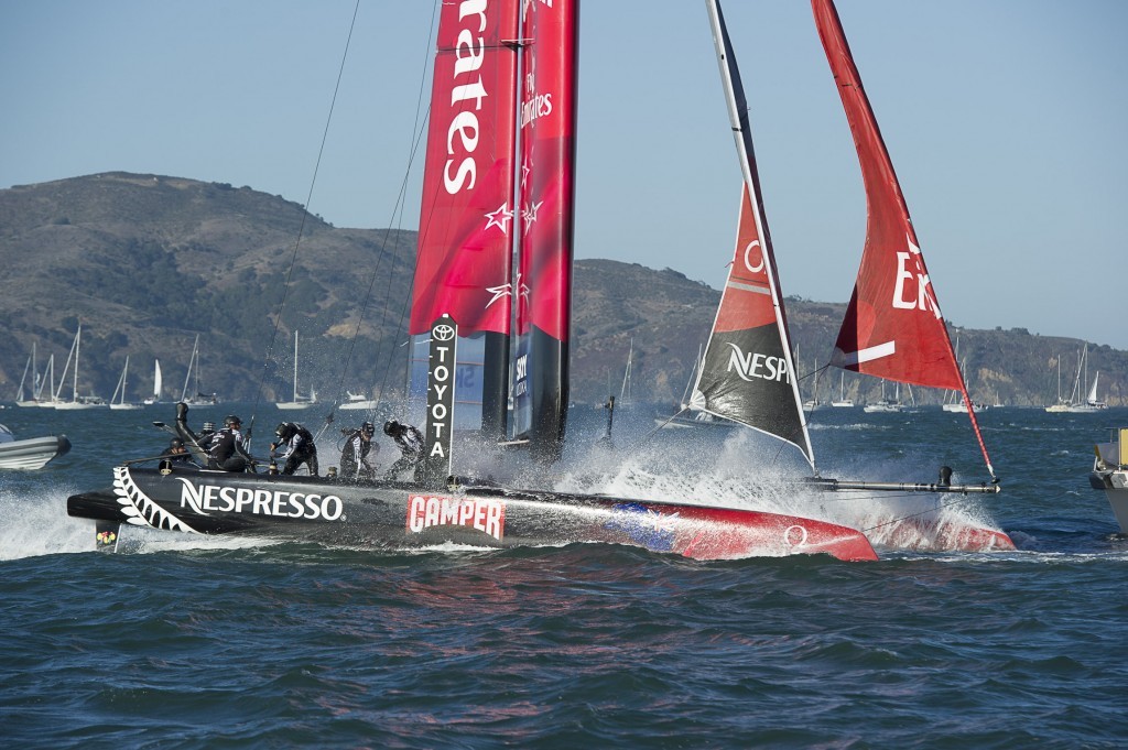 Emirates Team NZ racing on Day 4 of the America&rsquo;s Cup World Series, San Francisco photo copyright Chris Cameron/ETNZ http://www.chriscameron.co.nz taken at  and featuring the  class
