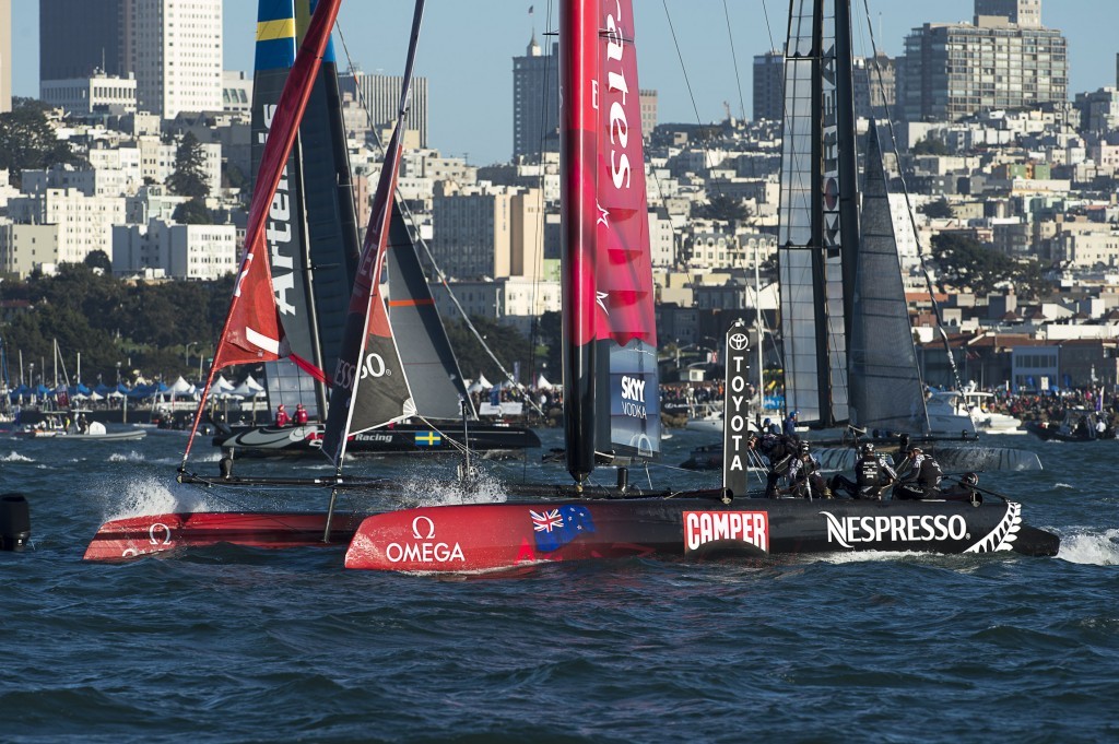 Emirates Team NZ racing on Day 4 of the America&rsquo;s Cup World Series, San Francisco photo copyright Chris Cameron/ETNZ http://www.chriscameron.co.nz taken at  and featuring the  class