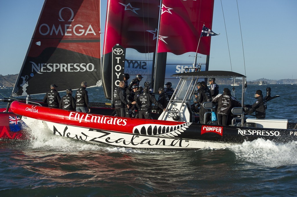 Emirates Team NZ racing on Day 4 of the America’s Cup World Series, San Francisco © Chris Cameron/ETNZ http://www.chriscameron.co.nz