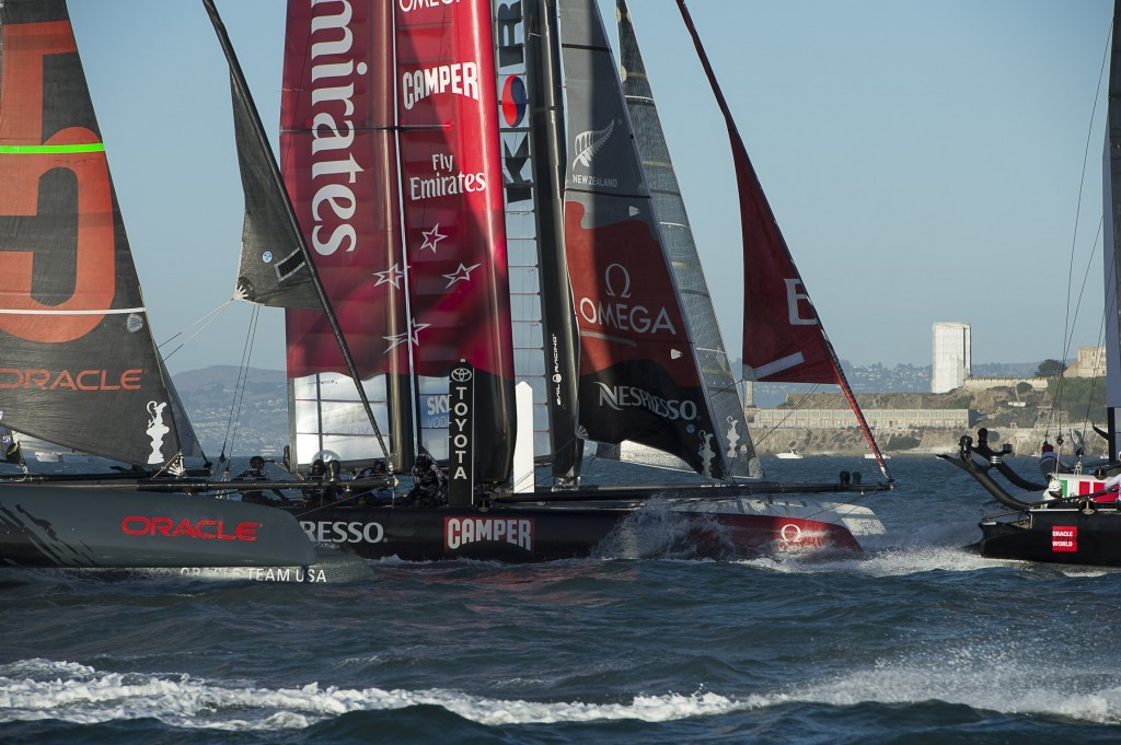 Emirates Team NZ racing on Day 4 of the America’s Cup World Series, San Francisco © Chris Cameron/ETNZ http://www.chriscameron.co.nz