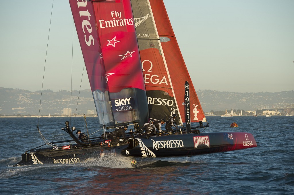 Emirates Team NZ racing on Day 4 of the America’s Cup World Series, San Francisco © Chris Cameron/ETNZ http://www.chriscameron.co.nz
