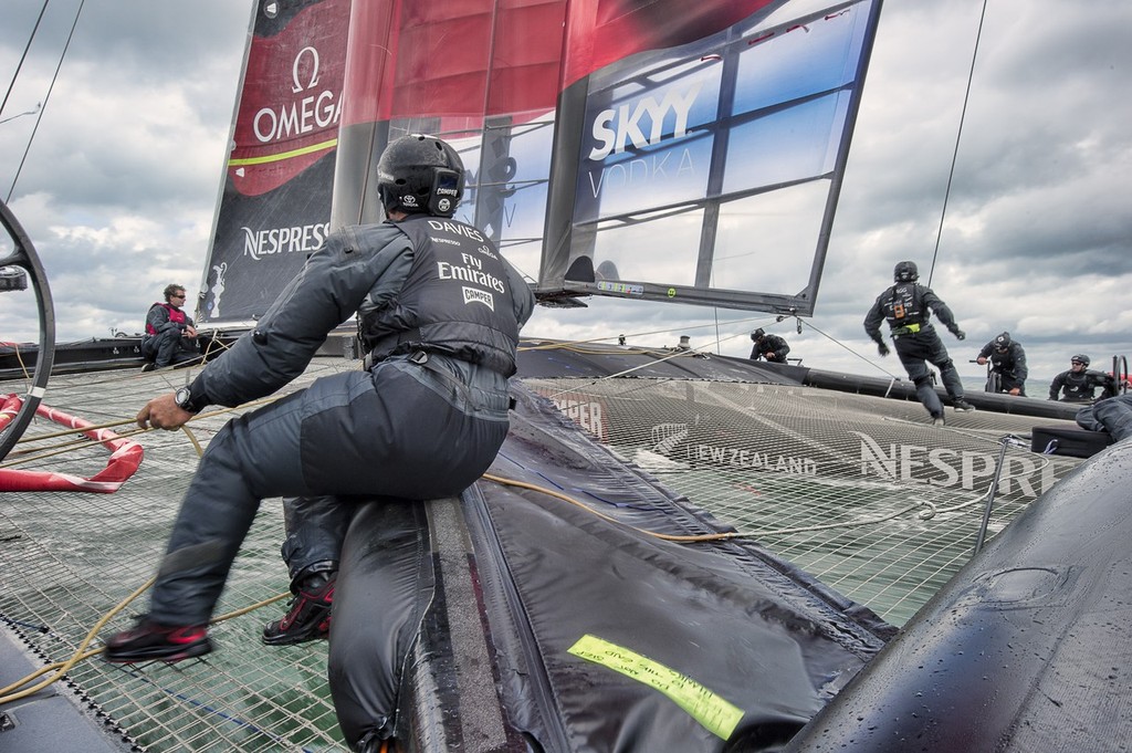 Emirates Team New Zealand. Day 13 of testing for the team’s first AC72. Hauraki Gulf, Auckland.  © Chris Cameron/ETNZ http://www.chriscameron.co.nz
