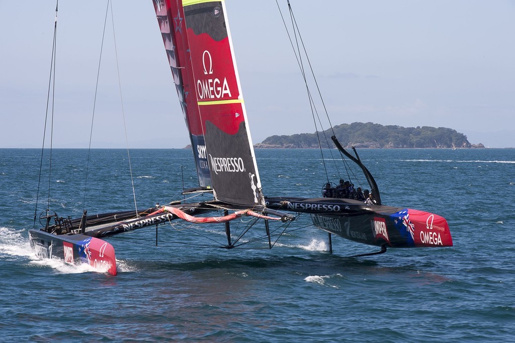 Emirates Team New Zealand testing the  AC72 on the Hauraki Gulf. 31/10/2012 photo copyright Chris Cameron/ETNZ http://www.chriscameron.co.nz taken at  and featuring the  class