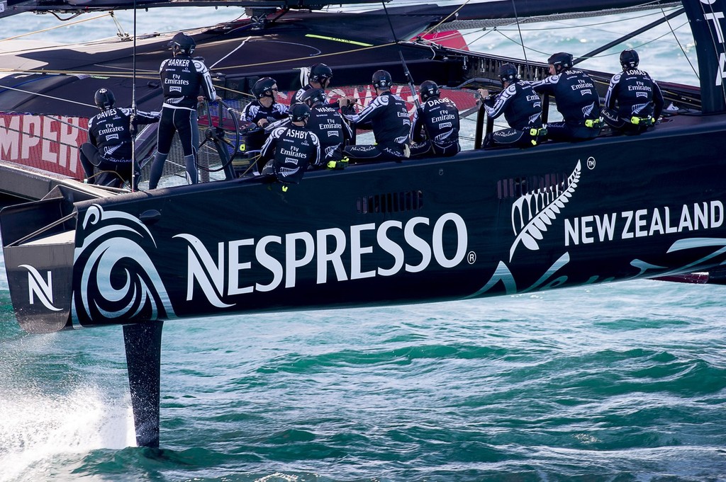 Emirates Team New Zealand testing the  AC72 on the Hauraki Gulf. 31/10/2012 © Chris Cameron/ETNZ http://www.chriscameron.co.nz