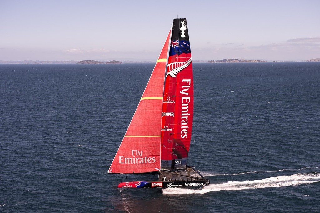 Emirates Team New Zealand testing the  AC72 on the Hauraki Gulf. 31/10/2012 photo copyright Chris Cameron/ETNZ http://www.chriscameron.co.nz taken at  and featuring the  class