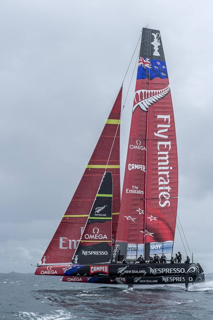 Emirates Team New Zealand AC72 testing on the Hauraki Gulf. 14/11/2012 photo copyright Chris Cameron/ETNZ http://www.chriscameron.co.nz taken at  and featuring the  class