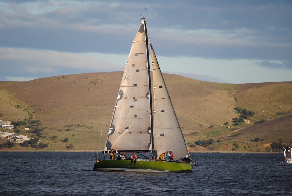 Dump Truck sailing down the Derwent last evening - Maria Island Race 2012 © Rob Cruse