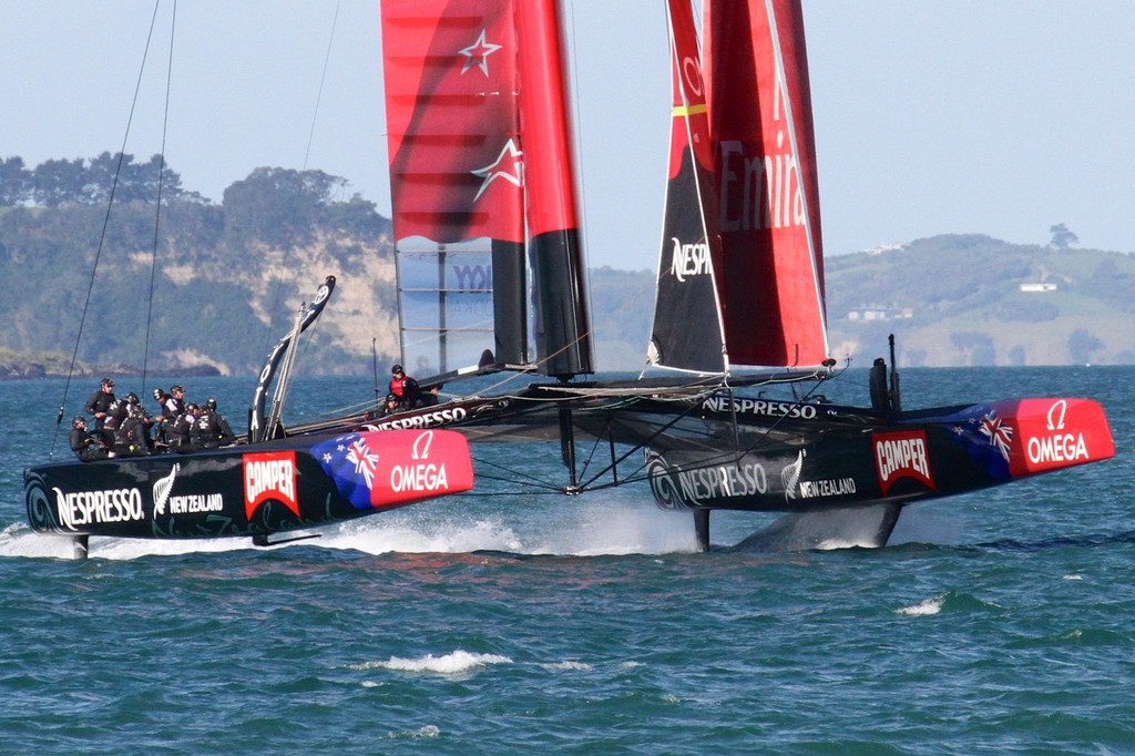 ETNZ121012 (2) - Emirates Team NZ AC72 October 12,2012 photo copyright Richard Gladwell www.photosport.co.nz taken at  and featuring the  class