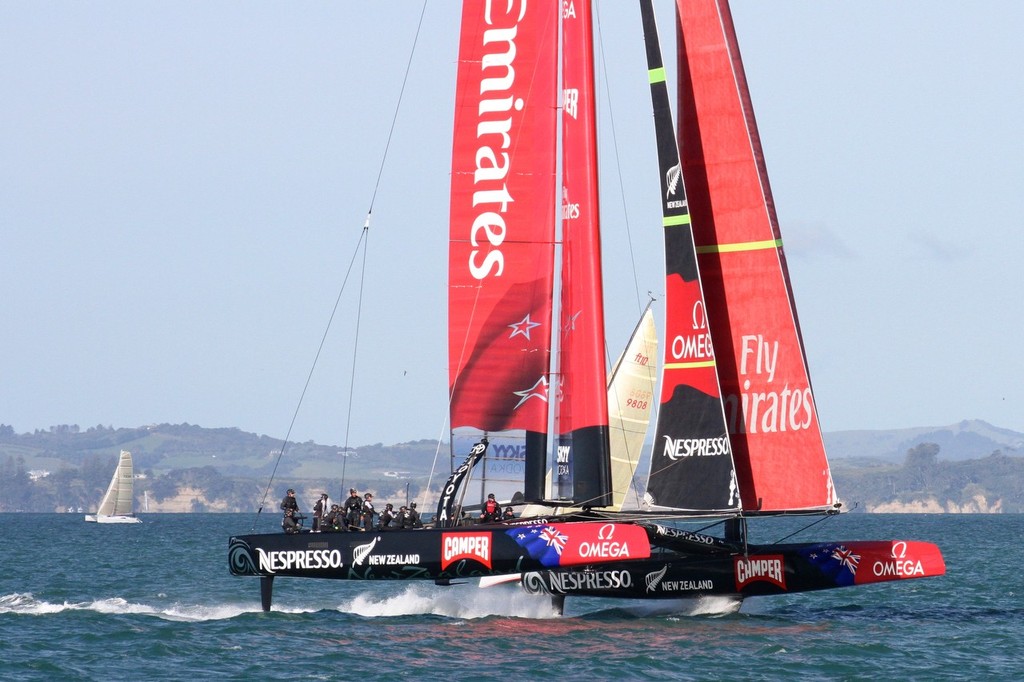 ETNZ121012 (4) - Emirates Team NZ AC72 October 12,2012 photo copyright Richard Gladwell www.photosport.co.nz taken at  and featuring the  class