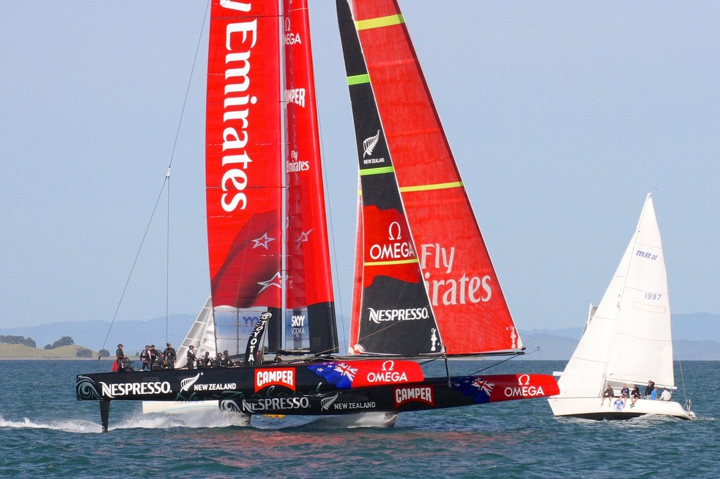 ETNZ121012 (7) - Emirates Team NZ AC72 October 12,2012 photo copyright Richard Gladwell www.photosport.co.nz taken at  and featuring the  class