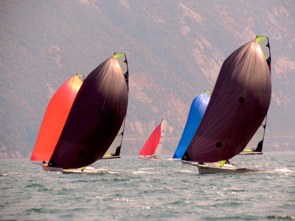 Fleet racing - 2012 49er European and  Youth World Championship photo copyright Dan Cunningham taken at  and featuring the  class
