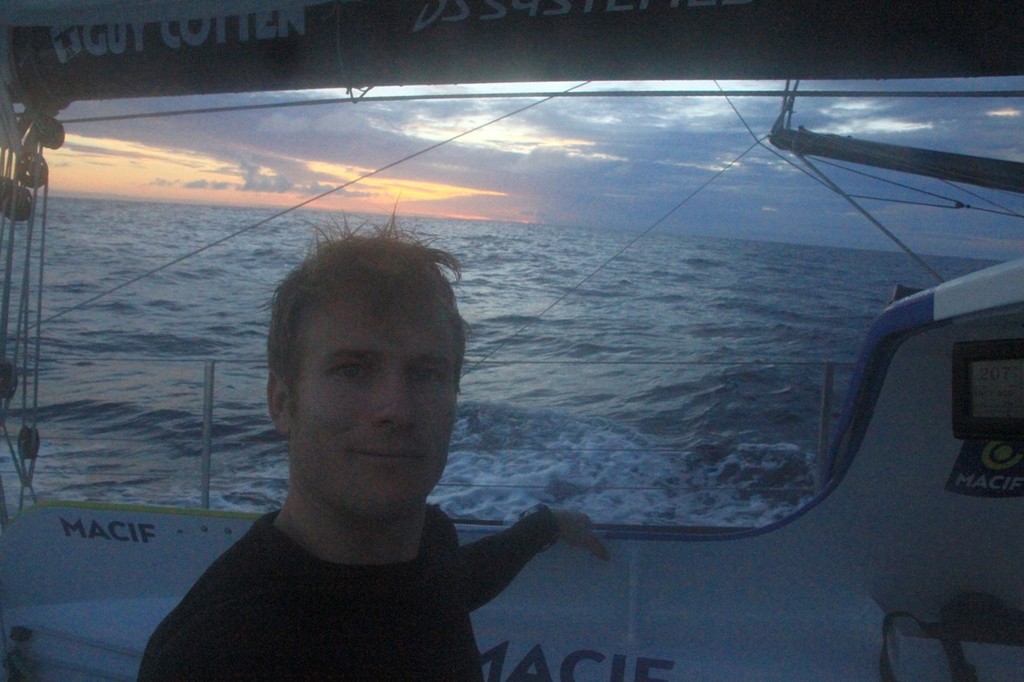 VENDEE GLOBE 2012/2013 - ATLANTIC SEA / SOUTH EQUATOR - 27/11/2012 - PHOTO FRANCOIS GABART / MACIF - DAWN photo copyright François Gabart / MACIF taken at  and featuring the  class