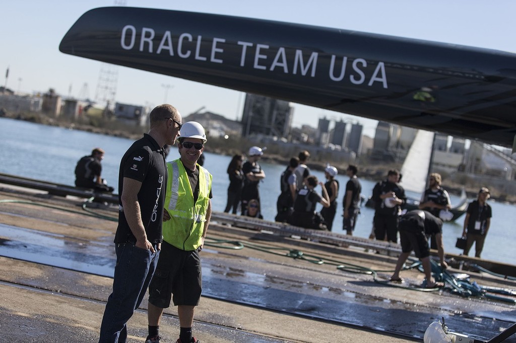 Oracle Team USA after the capsize © Guilain Grenier Oracle Team USA http://www.oracleteamusamedia.com/