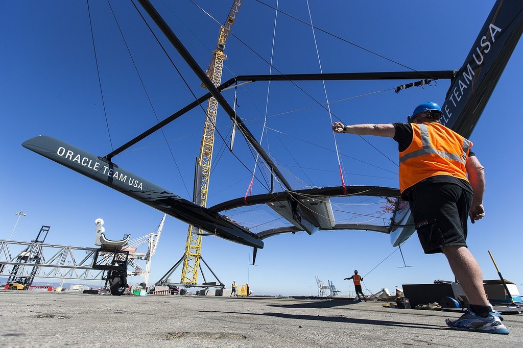 AC72 Oracle Team USA prior to her launch © Guilain Grenier Oracle Team USA http://www.oracleteamusamedia.com/