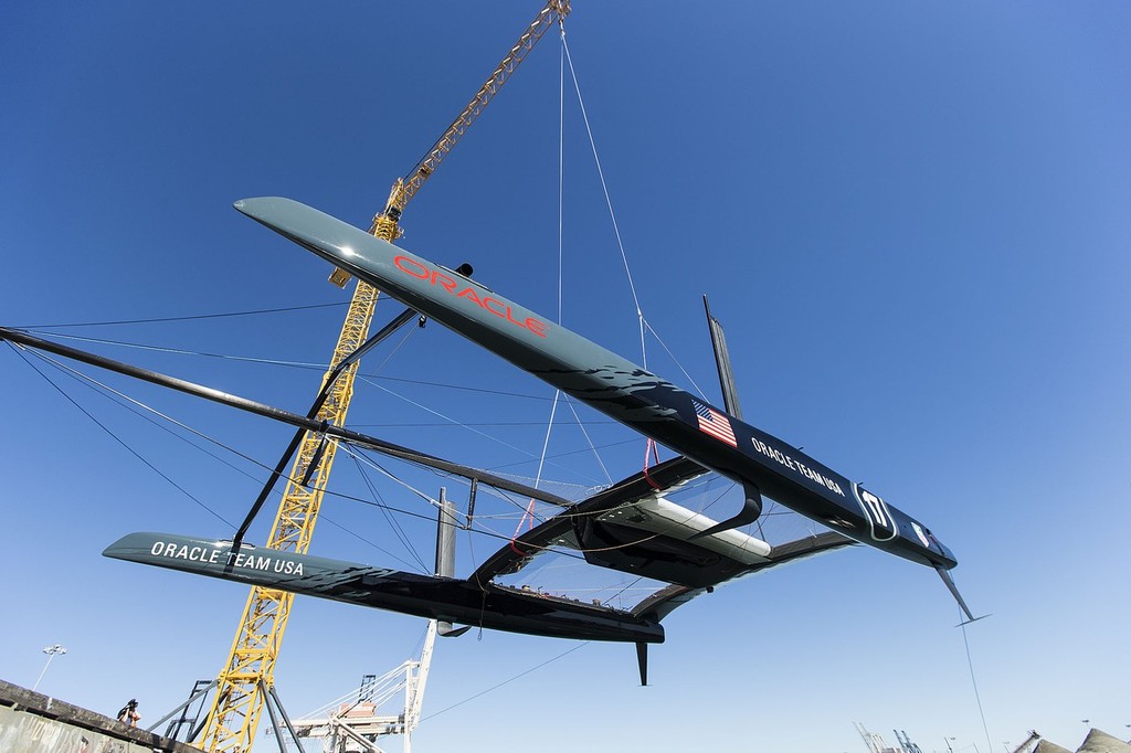 AC72 Oracle Team USA prior to her launch photo copyright Guilain Grenier Oracle Team USA http://www.oracleteamusamedia.com/ taken at  and featuring the  class