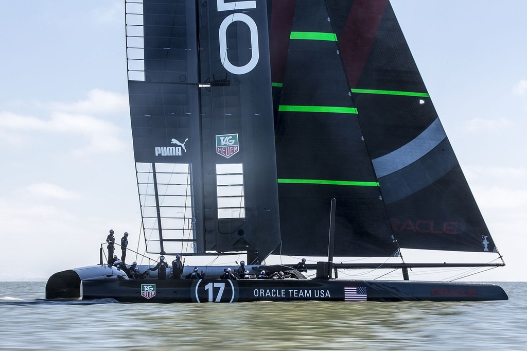 Oracle Team USA sailing the AC72 - USA-17 on Day 2, September 17, 2012 AC72 photo copyright Guilain Grenier Oracle Team USA http://www.oracleteamusamedia.com/ taken at  and featuring the  class