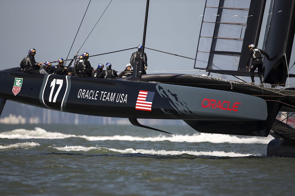 Oracle Team USA sailing the AC72 - USA-17 on Day 2, September 17, 2012 AC72 photo copyright Guilain Grenier Oracle Team USA http://www.oracleteamusamedia.com/ taken at  and featuring the  class