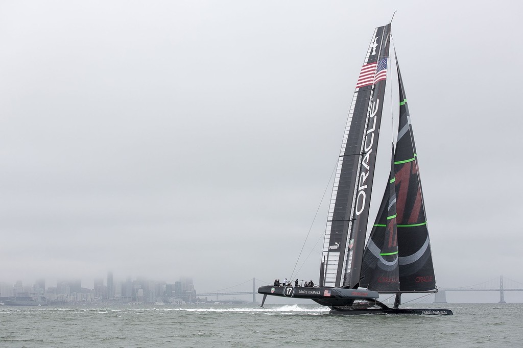 Oracle Team USA’s AC72 - Day 3 of sailing in San Francisco © Guilain Grenier Oracle Team USA http://www.oracleteamusamedia.com/