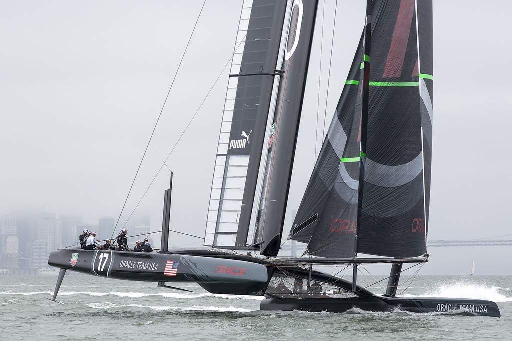 Oracle Team USA’s AC72 - Day 3 of sailing in San Francisco © Guilain Grenier Oracle Team USA http://www.oracleteamusamedia.com/