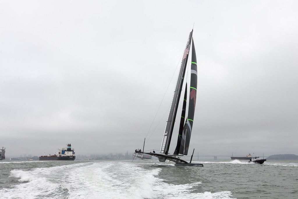 Oracle Team USA’s AC72 - Day 3 of sailing in San Francisco © Guilain Grenier Oracle Team USA http://www.oracleteamusamedia.com/