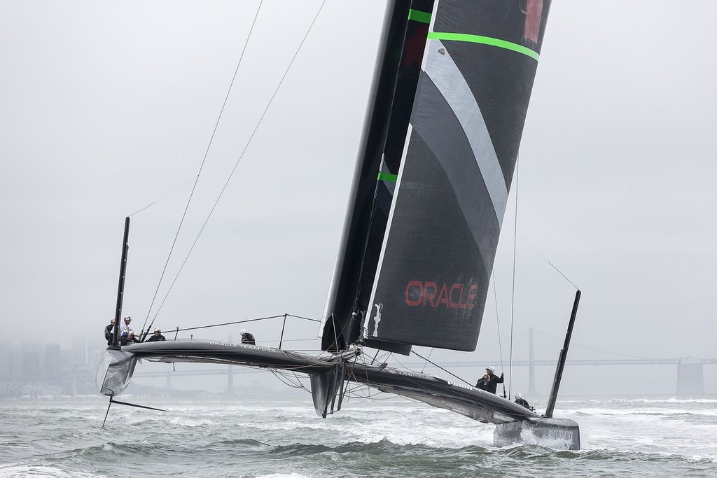 Oracle Team USA’s AC72 - Day 3 of sailing in San Francisco © Guilain Grenier Oracle Team USA http://www.oracleteamusamedia.com/