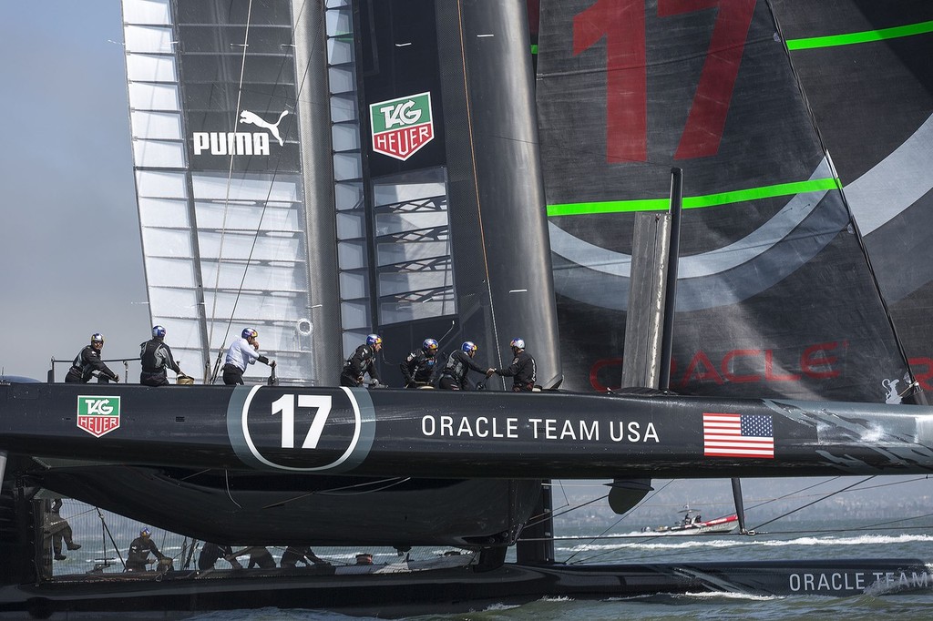 Oracle Team USA’s AC72 - Day 3 of sailing in San Francisco © Guilain Grenier Oracle Team USA http://www.oracleteamusamedia.com/