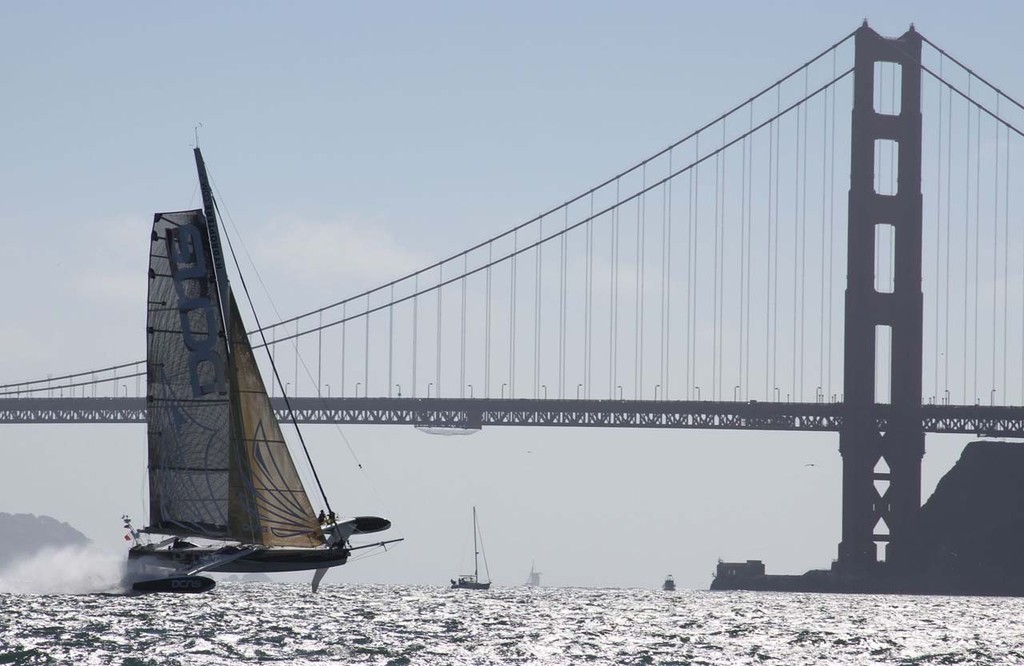 l’Hydroptère DCNS shares her wings in San Francisco photo copyright Thomas Lesage http://hydroptere.com/ taken at  and featuring the  class