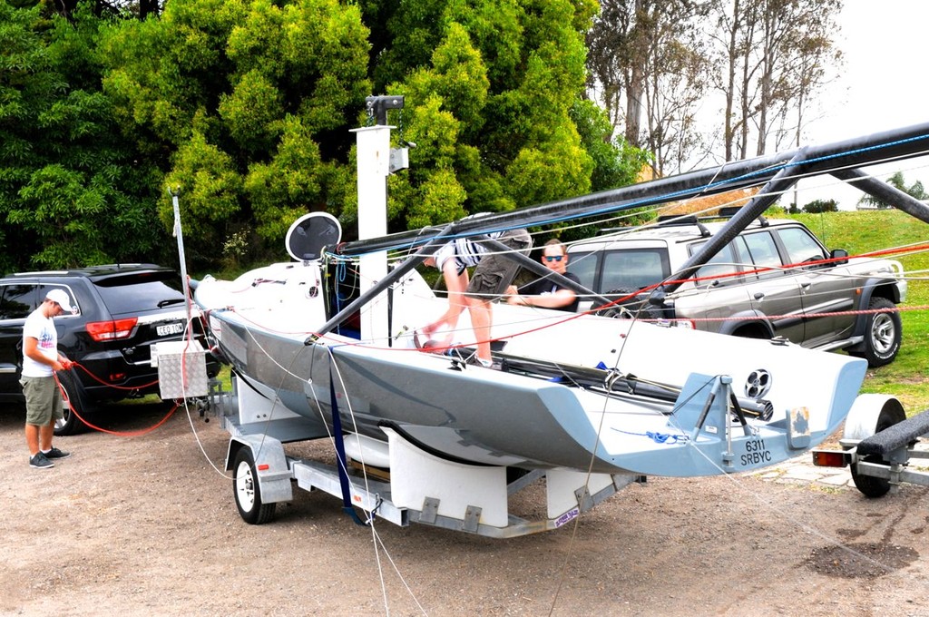 Zippier rigging at RMYC on Friday- Heaven Can Wait 2012 photo copyright Blake Middleton taken at  and featuring the  class