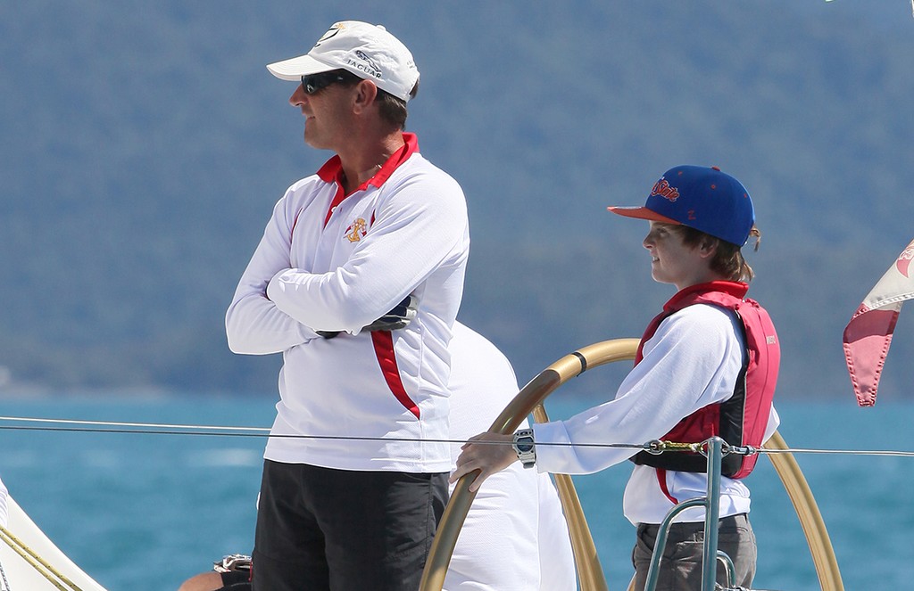 11 year old Ezra Pritchard at the helm of Southport Mentor - Audi Hamilton Island Race Week photo copyright Crosbie Lorimer http://www.crosbielorimer.com taken at  and featuring the  class