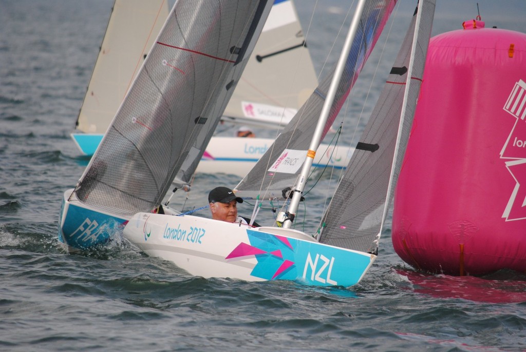 Paul Francis negotiates a mark on Portland Harbour - Paralympics, Day 4 photo copyright David Staley - IFDS  taken at  and featuring the  class