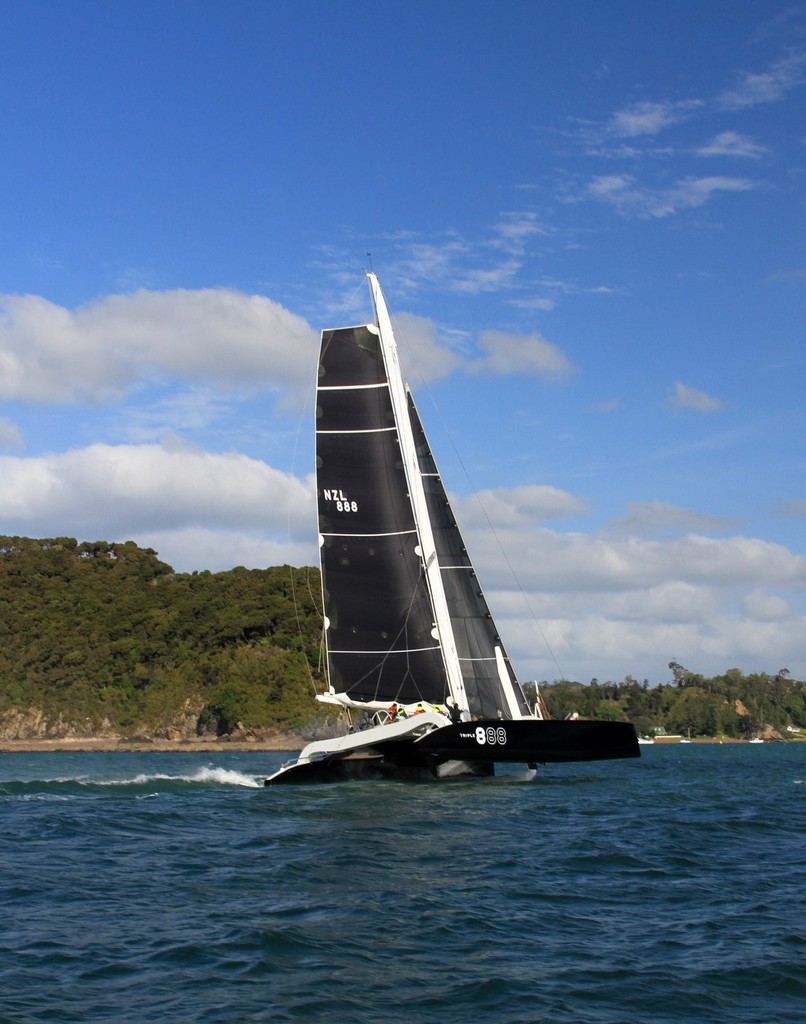 Triple 8 finishes as third multihull home in the 2012 Coastal Classic photo copyright Steve Western www.kingfishercharters.co.nz taken at  and featuring the  class