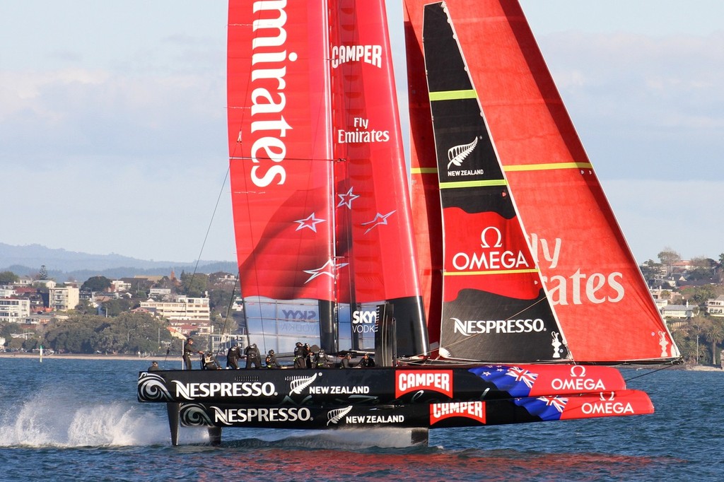 Emirates Team New Zealand  at full pace photo copyright Richard Gladwell www.photosport.co.nz taken at  and featuring the  class