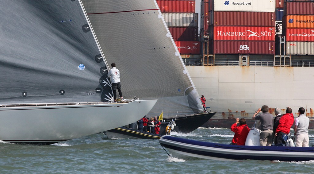 Chaos in the Solent as the Js prepare for their start - J Class 100 Guineas Cup © Crosbie Lorimer http://www.crosbielorimer.com