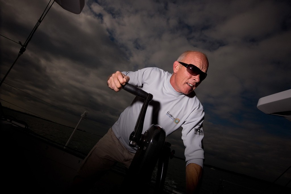 Mike Golding on board Gamesa. © Mark Lloyd http://www.lloyd-images.com