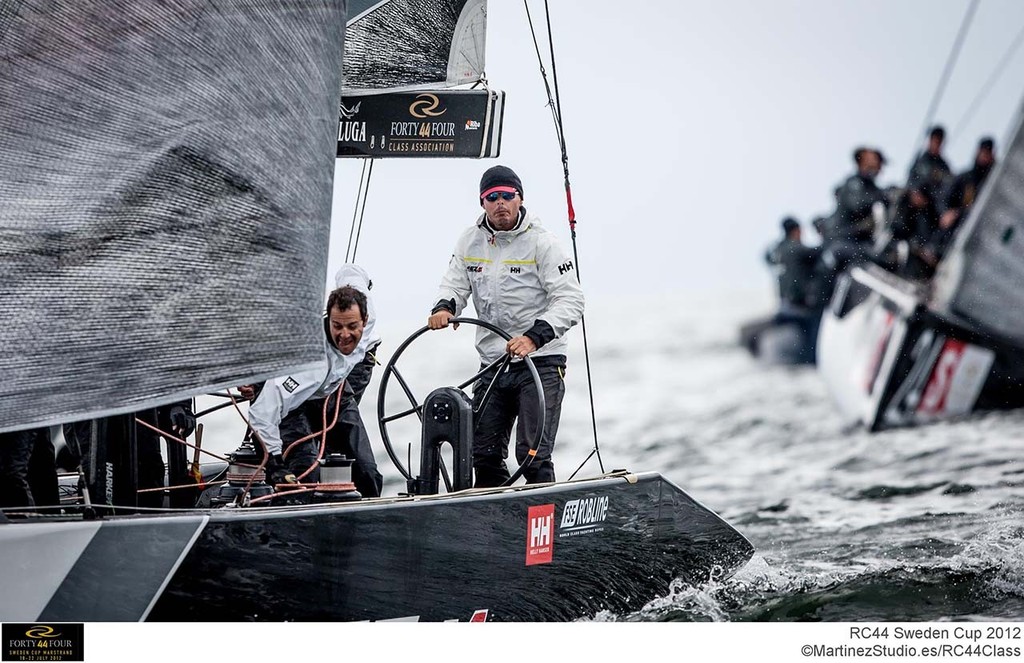 Owner Rene Mangold at the helm of AEZ (AUT) - RC44 Sweden Cup 2012 © RC44 Class/MartinezStudio.es