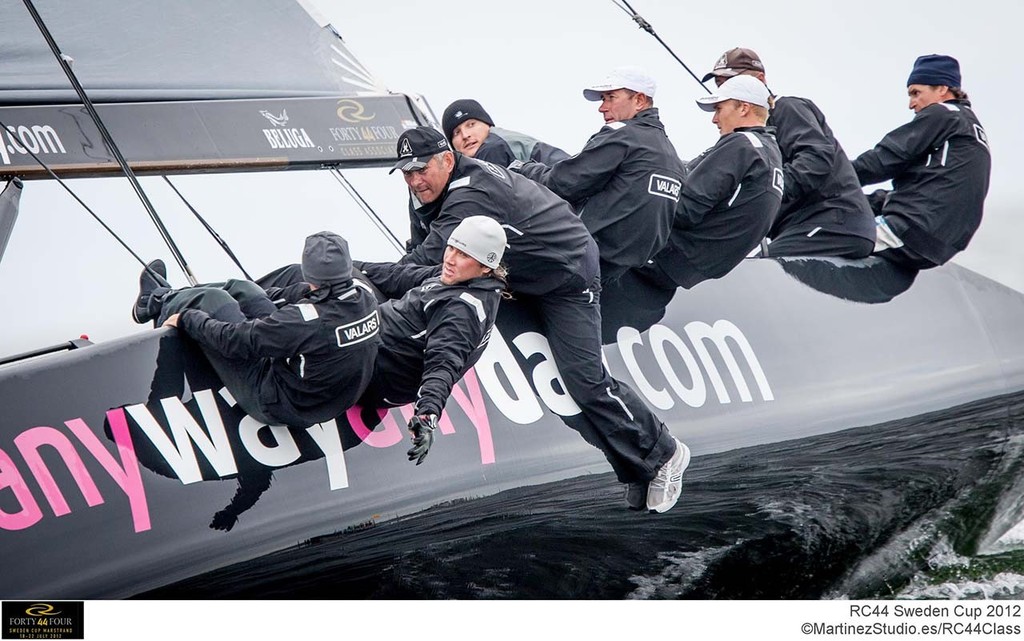 Crew onboard RUS7 - RC44 Sweden Cup 2012 © RC44 Class/MartinezStudio.es