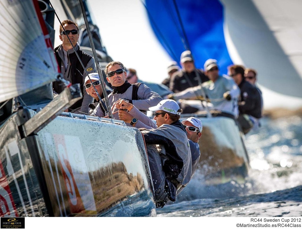 Hugues Lepic at the helm of Aleph - RC44 Sweden Cup 2012 © RC44 Class/MartinezStudio.es