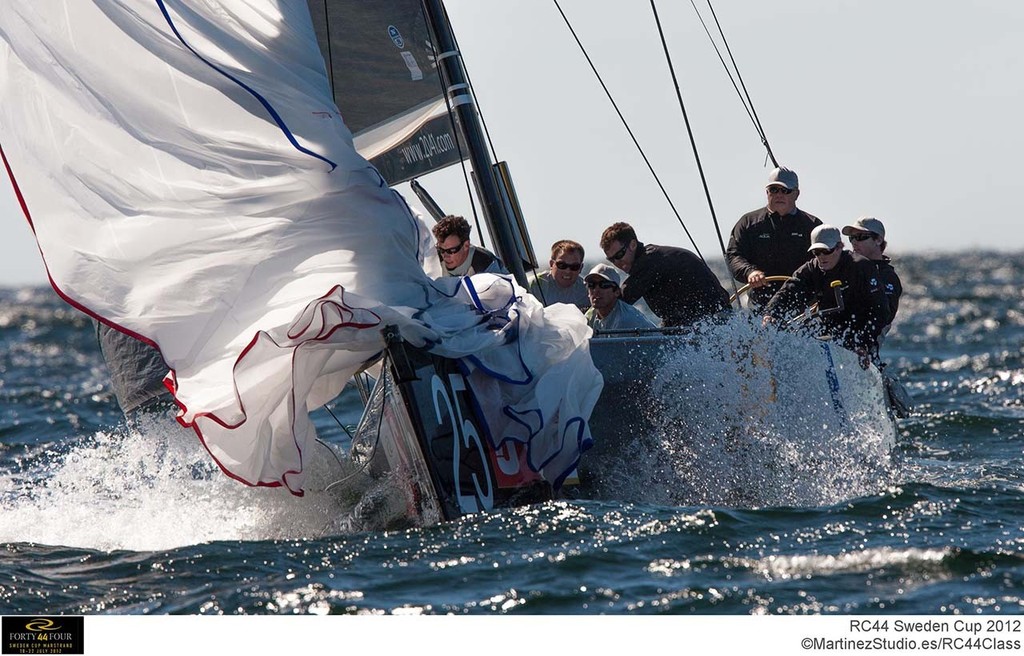 Chris Bake at the helm of Team Aqua (GBR) - RC44 Sweden Cup 2012 © RC44 Class/MartinezStudio.es