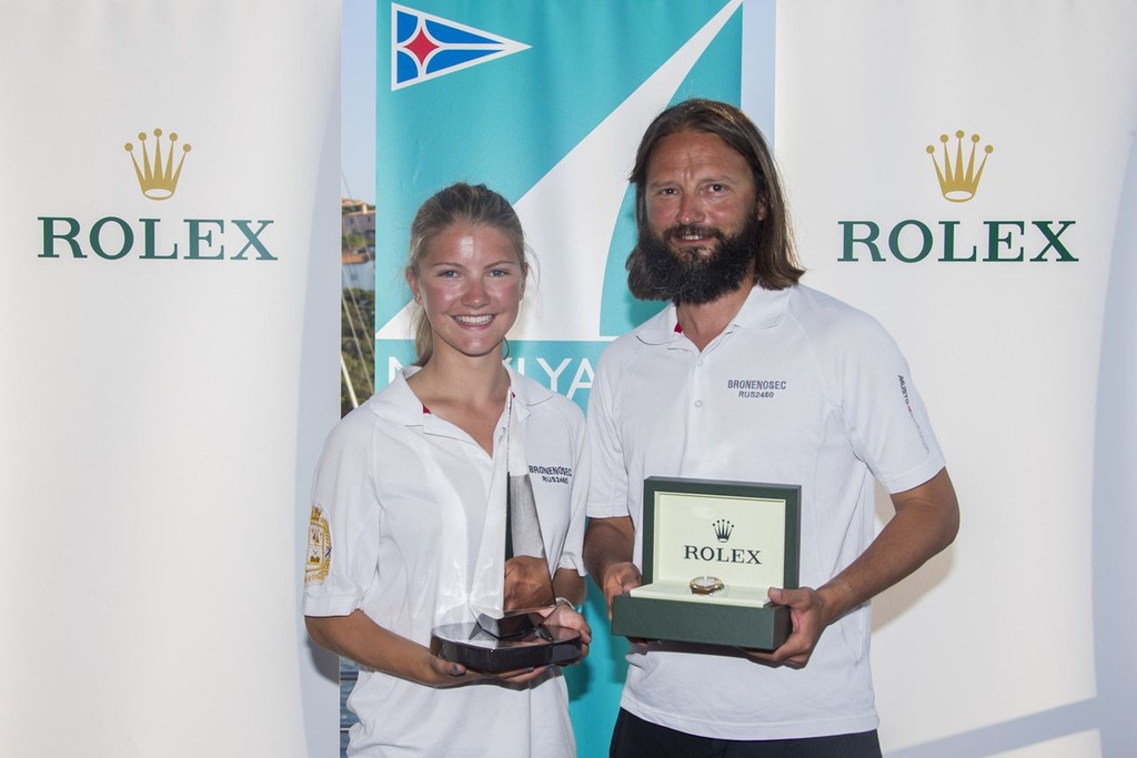 Final prizegiving at the YCCS Piazza Azzurra,
Vladimir Liubomirov, owner of BRONENOSEC, and wife - 2012 Maxi Yacht Rolex Cup photo copyright Carlo Borlenghi / www.carloborlenghi.com taken at  and featuring the  class