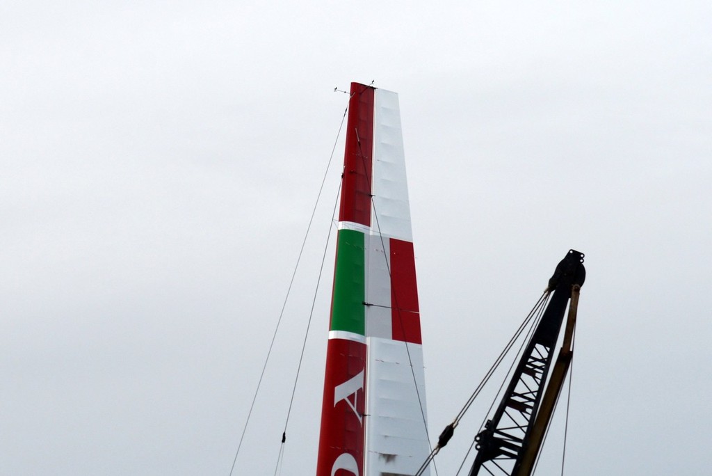Repaired top wingsail - Luna Rossa November 19, 2012 Westhaven -  © Sail-World.com/NZ 