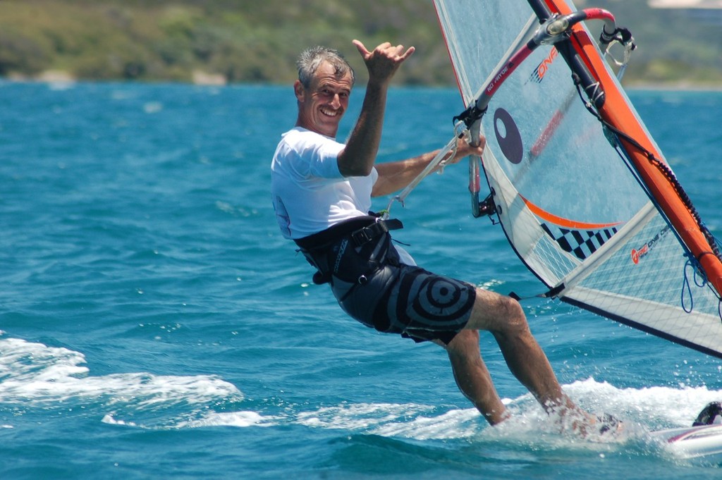 Naval Point Dinghy and Windsurf Commodore Gregor Bowater enjoys a windsurf. photo copyright Brian Haybittle taken at  and featuring the  class