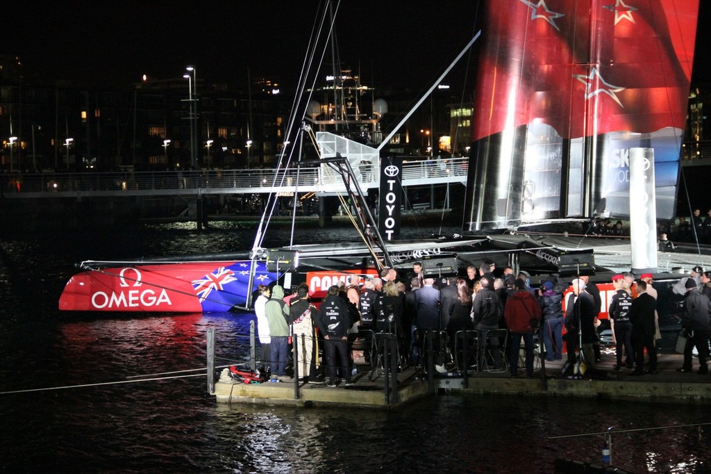 July 21, 2012 America’s Cup - Emirates Team NZ Launch at the Viaduct Harbour, Auckland. © Richard Gladwell www.photosport.co.nz