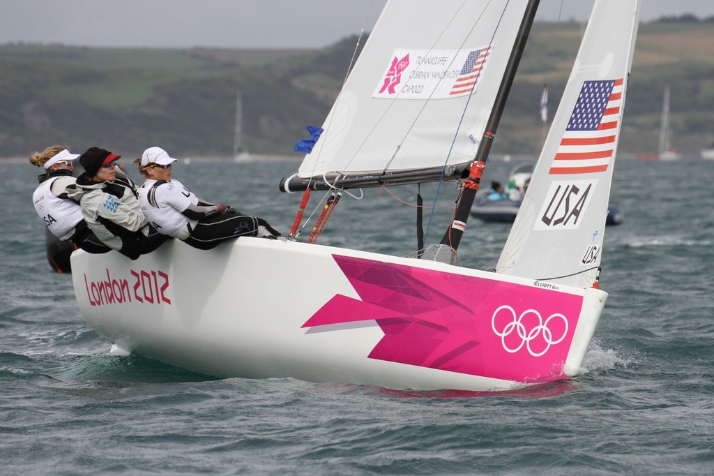 July 30, 2012 Weymouth, England - Womens Match Racing - Anna Tunnicliffe (USA) photo copyright Richard Gladwell www.photosport.co.nz taken at  and featuring the  class